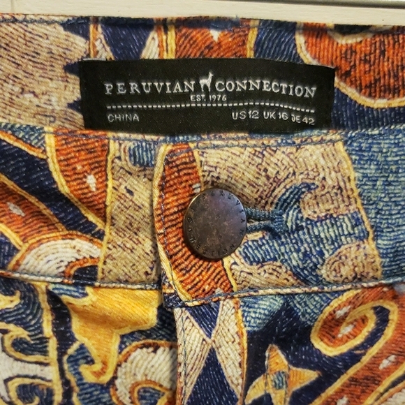 Colorful Paisley Women Jeans - Picture 3 of 7